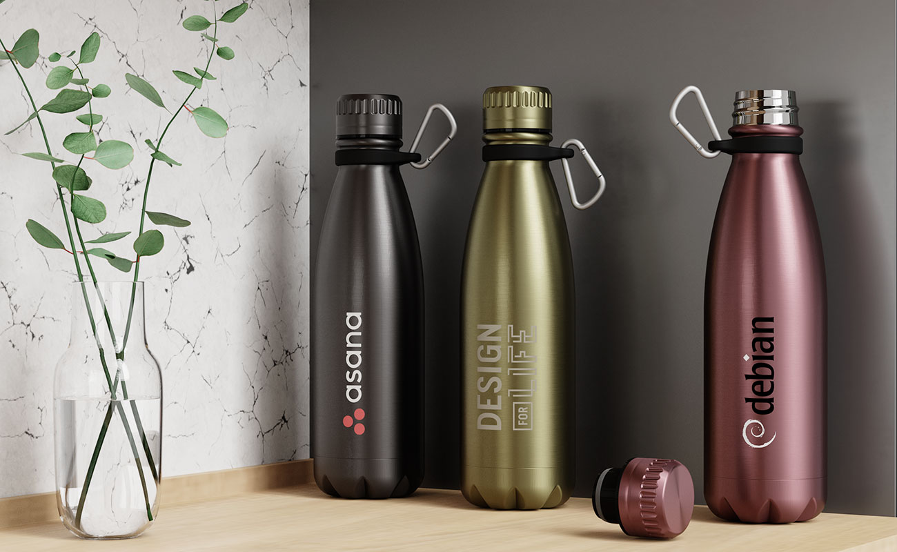 Nova Pure - Isolerade vattenflaskor i bulk med logga