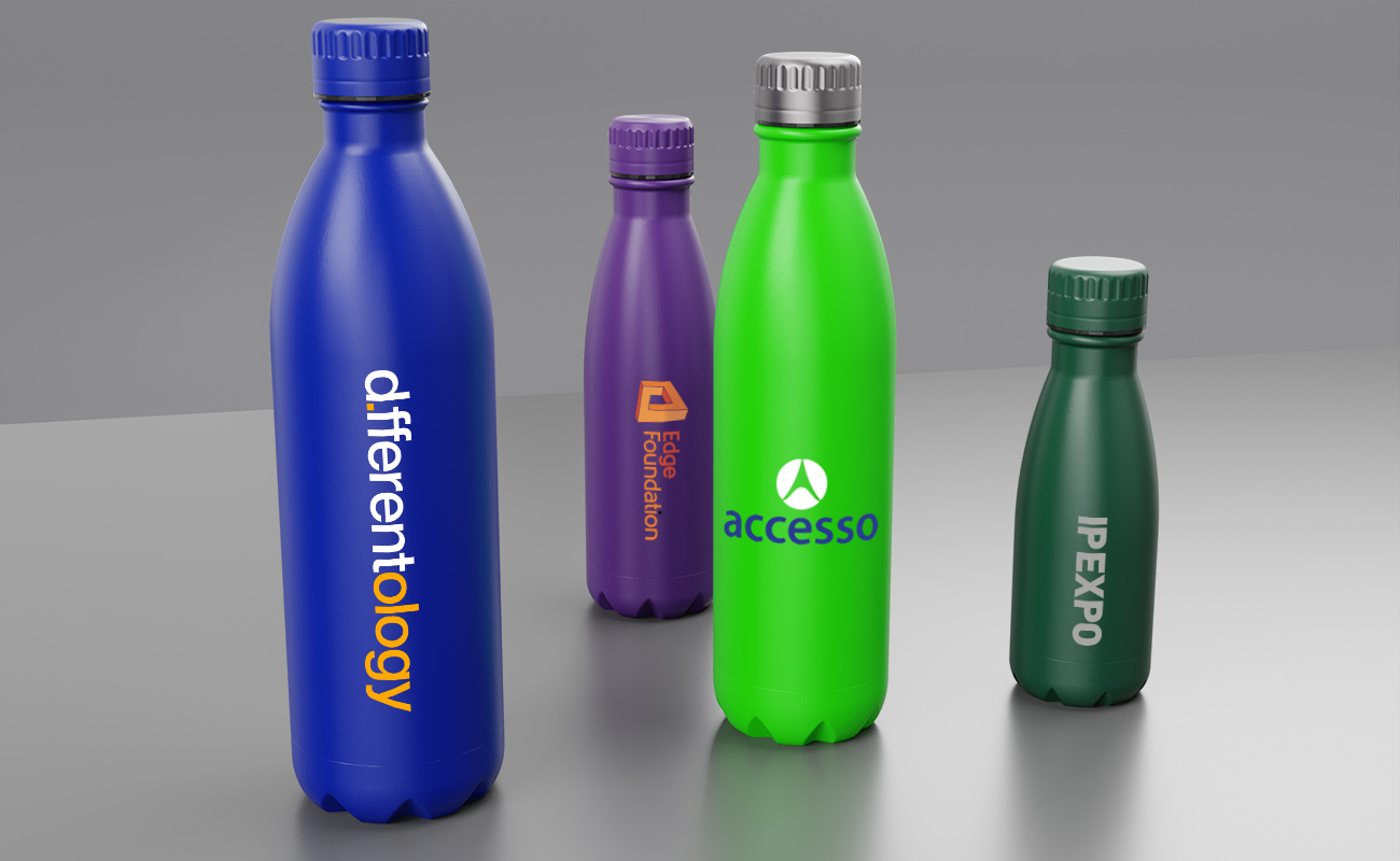 Nova Pure - Tryckta vattenflaskor med dubbelväggig isolering